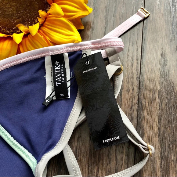 🦋B2G1🦋TAVIK JETT Color Blocked Cobalt Bikini Top NWT | X-SMALL | - Picture 7 of 10